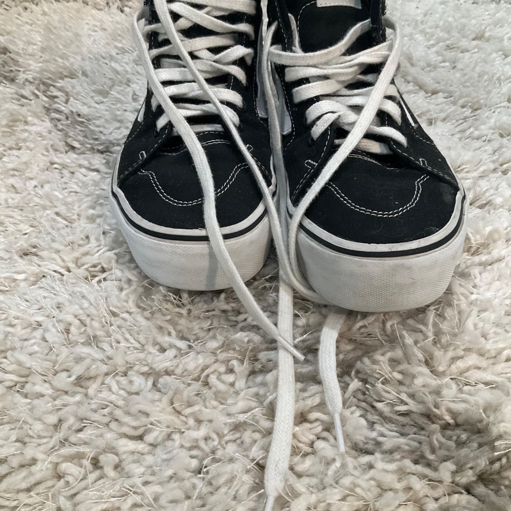 VANS Women’s Filmore High-Top Platform Canvas Black/White Shoes Size 7 - Picture 4 of 8